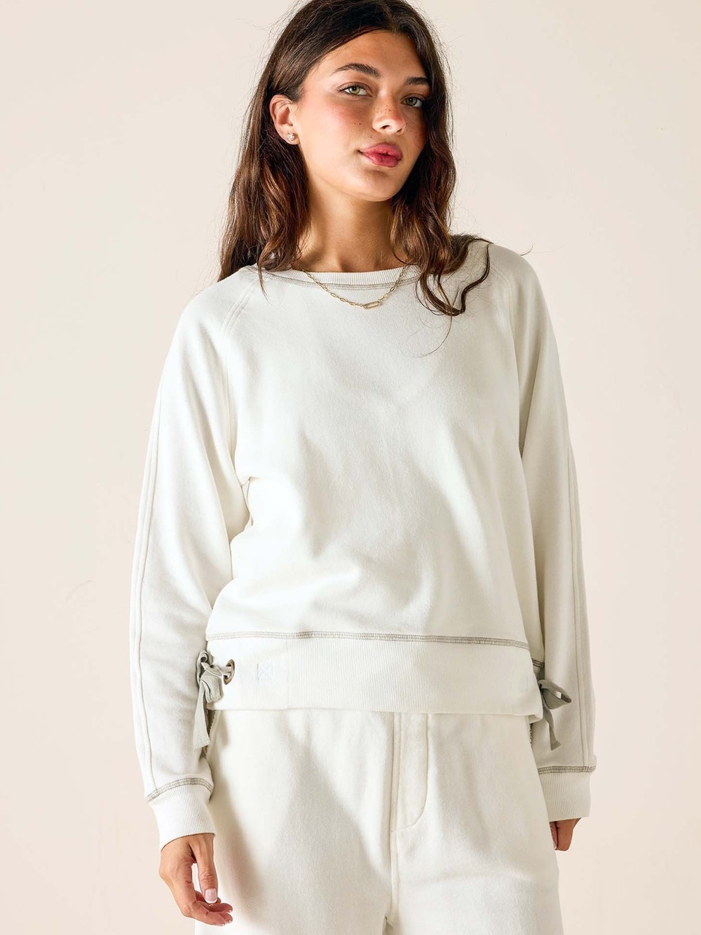 Mersea Frenchie Tie Side Sweatshirt - White - L